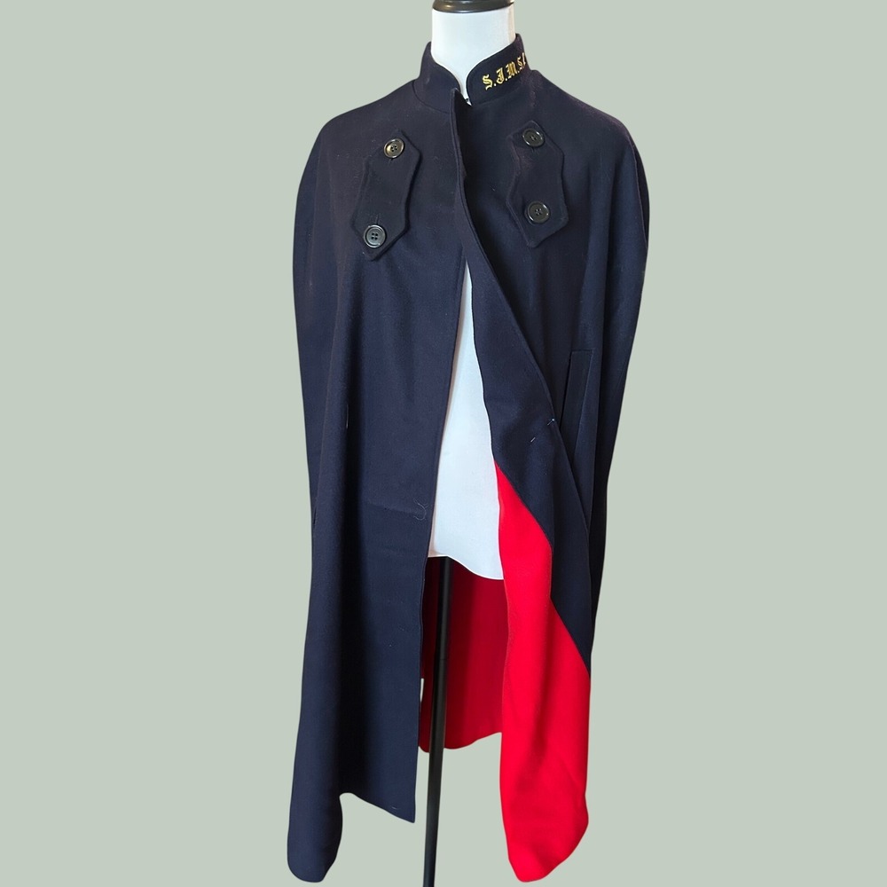 Vintage 1957 St. John's Hospital School of Nursing Wool Cape Snowhite Garment
